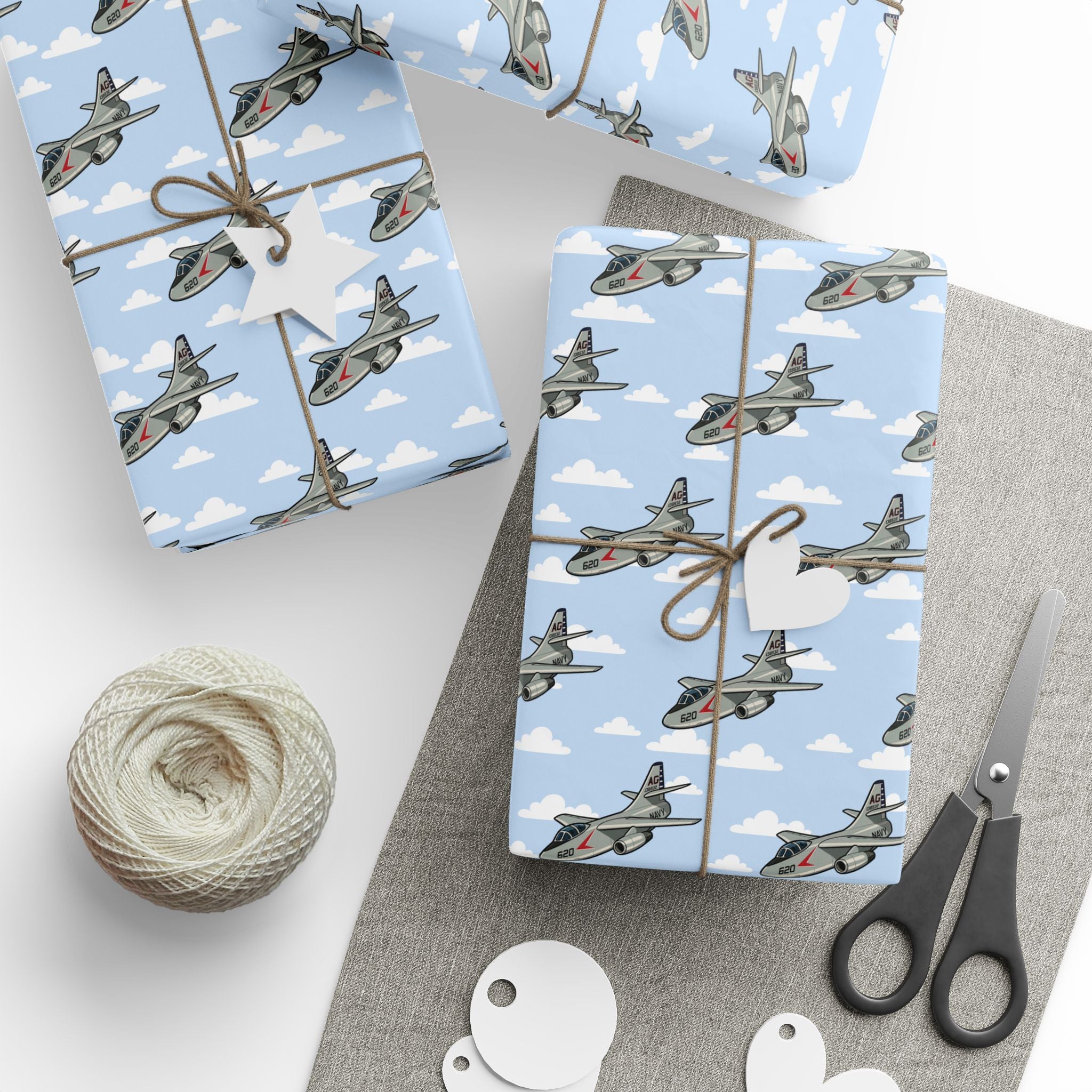 A-3 Skywarrior Wrapping Paper -  Sky Blue