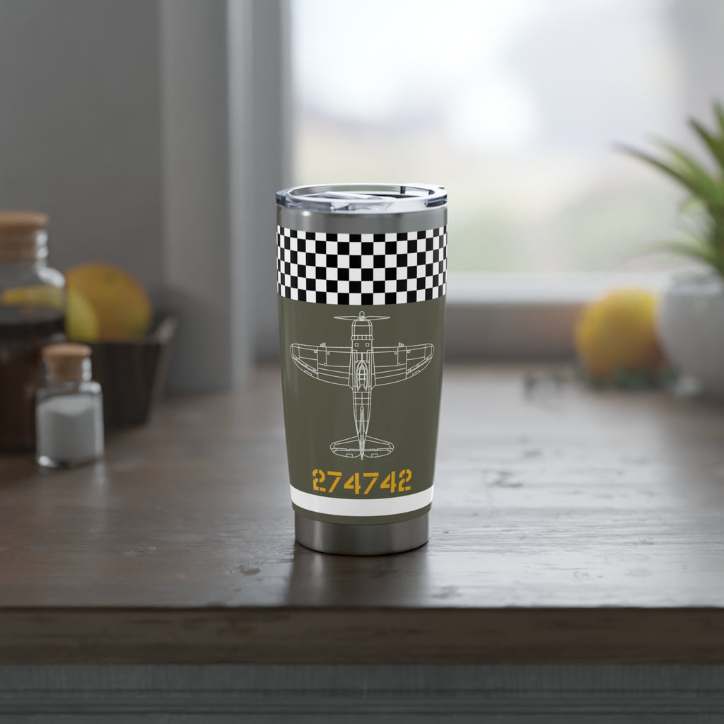 P-47 "War Eagle Snafu" Inspired 20oz (590ml) Stainless Steel Tumbler - I Love a Hangar