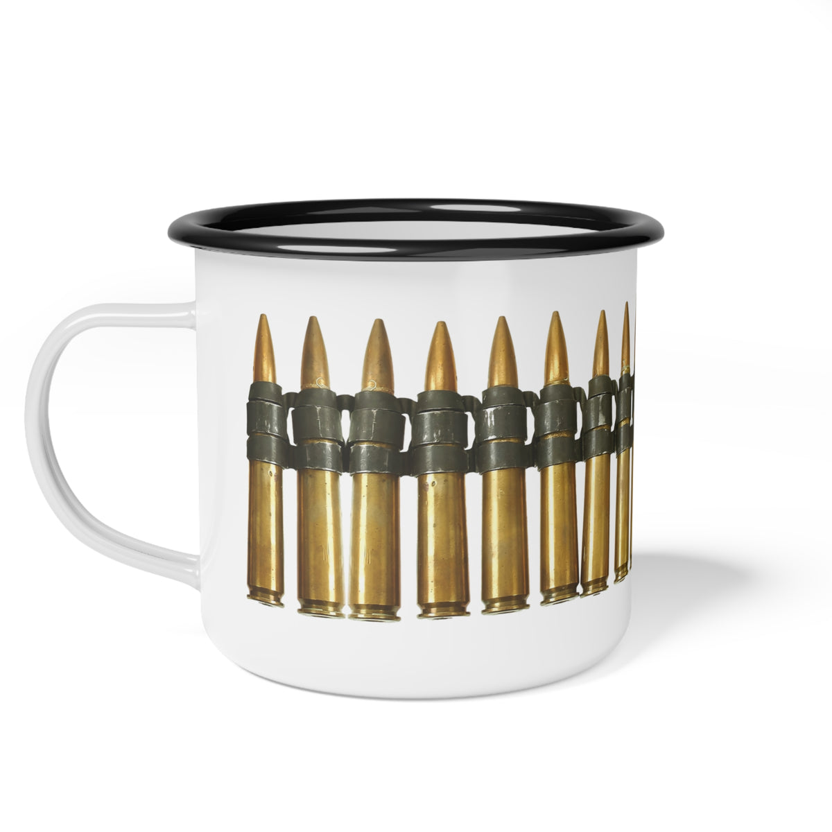 WWII .50 Cal Ammo Belt Enamel Mug - I Love a Hangar