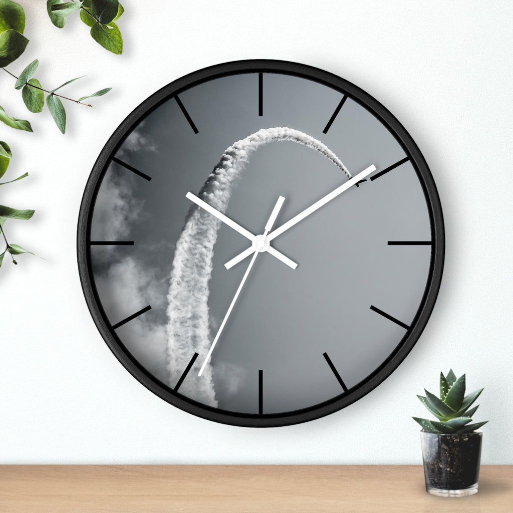 Black & White Wall Aerobatic Clock - I Love a Hangar