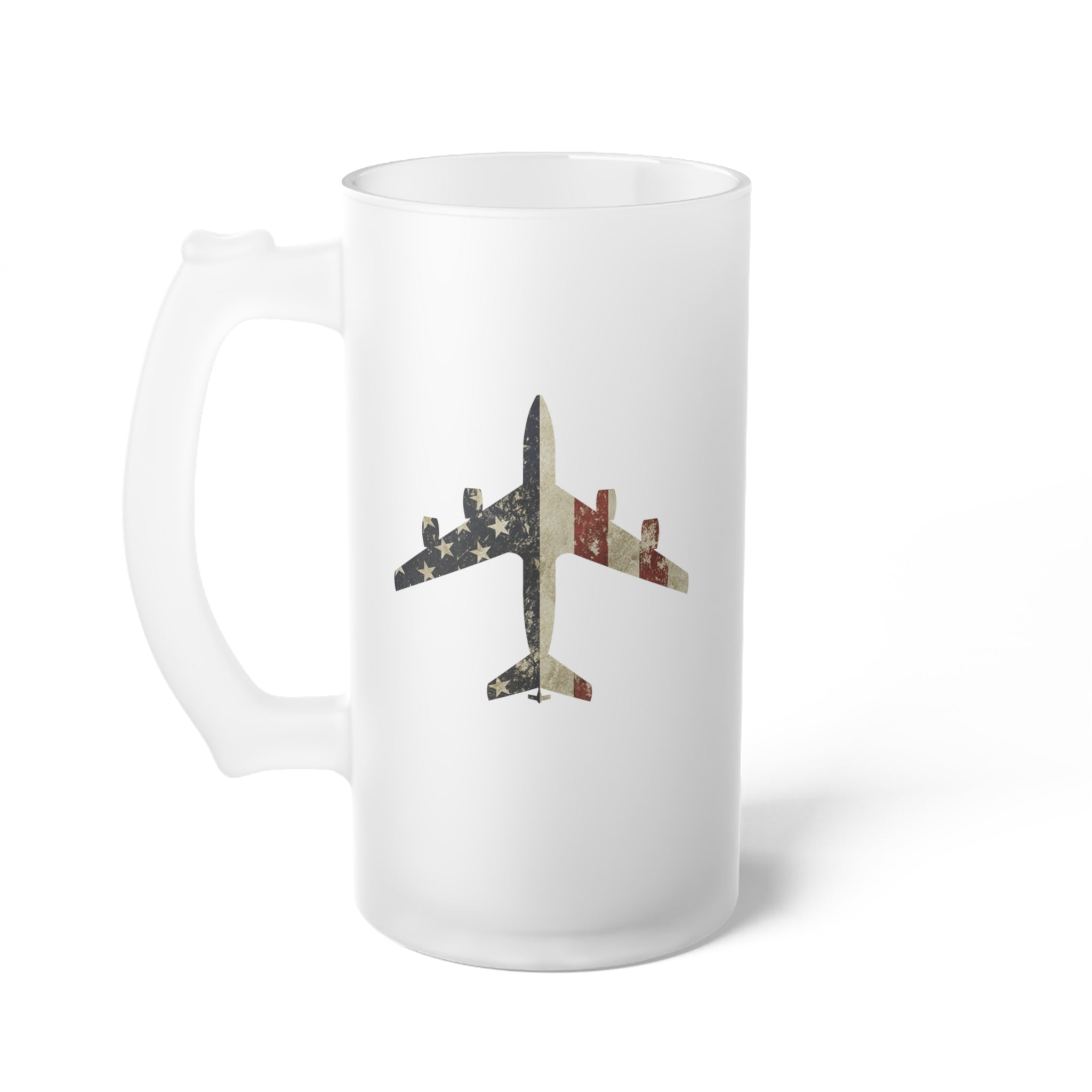 KC-135 Stratotanker Frosted Glass 16oz (473ml) Beer Mug - I Love a Hangar