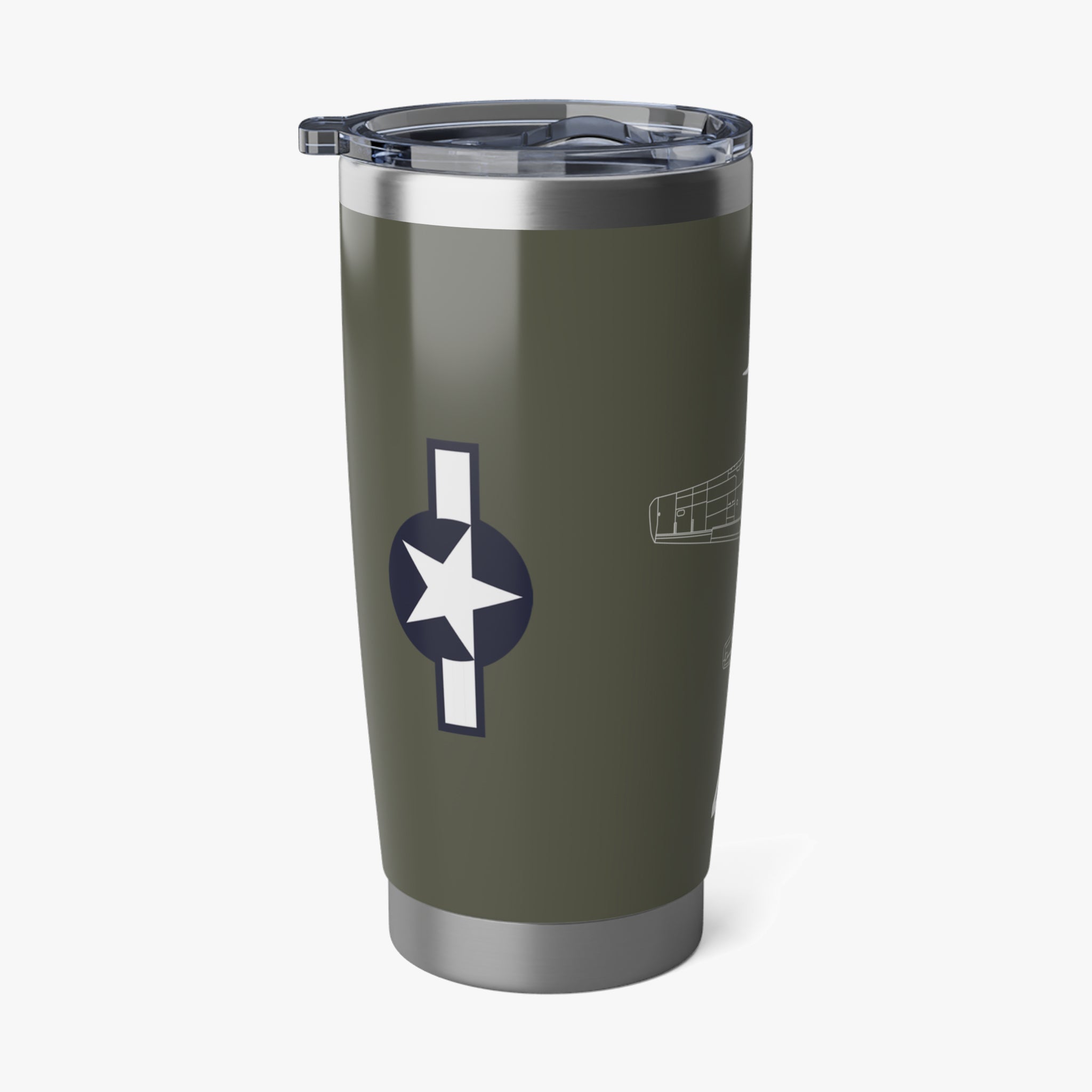 P-51 "Tommy's Dad" 20oz (590ml) Stainless Steel Tumbler - I Love a Hangar