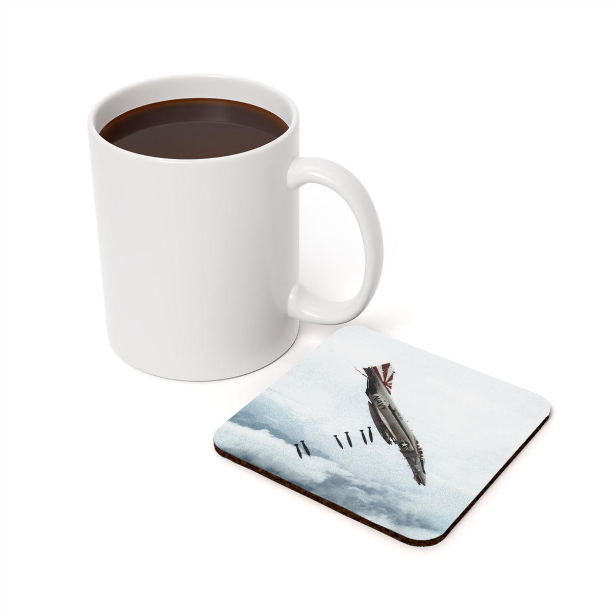 F-4 Phantom Cork Back Coaster - I Love a Hangar