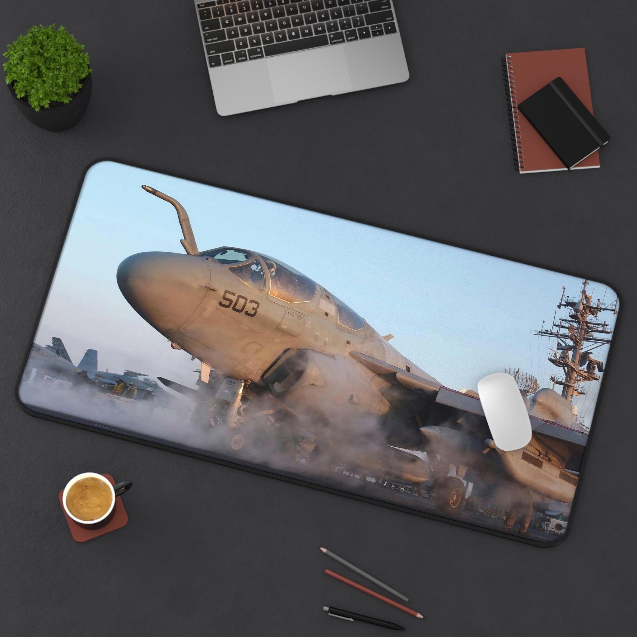 EA-6B Prowler Desk Mat - I Love a Hangar