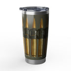 WWII .50 Cal Ammo Belt 20oz (590ml) Stainless Steel Tumbler - I Love a Hangar
