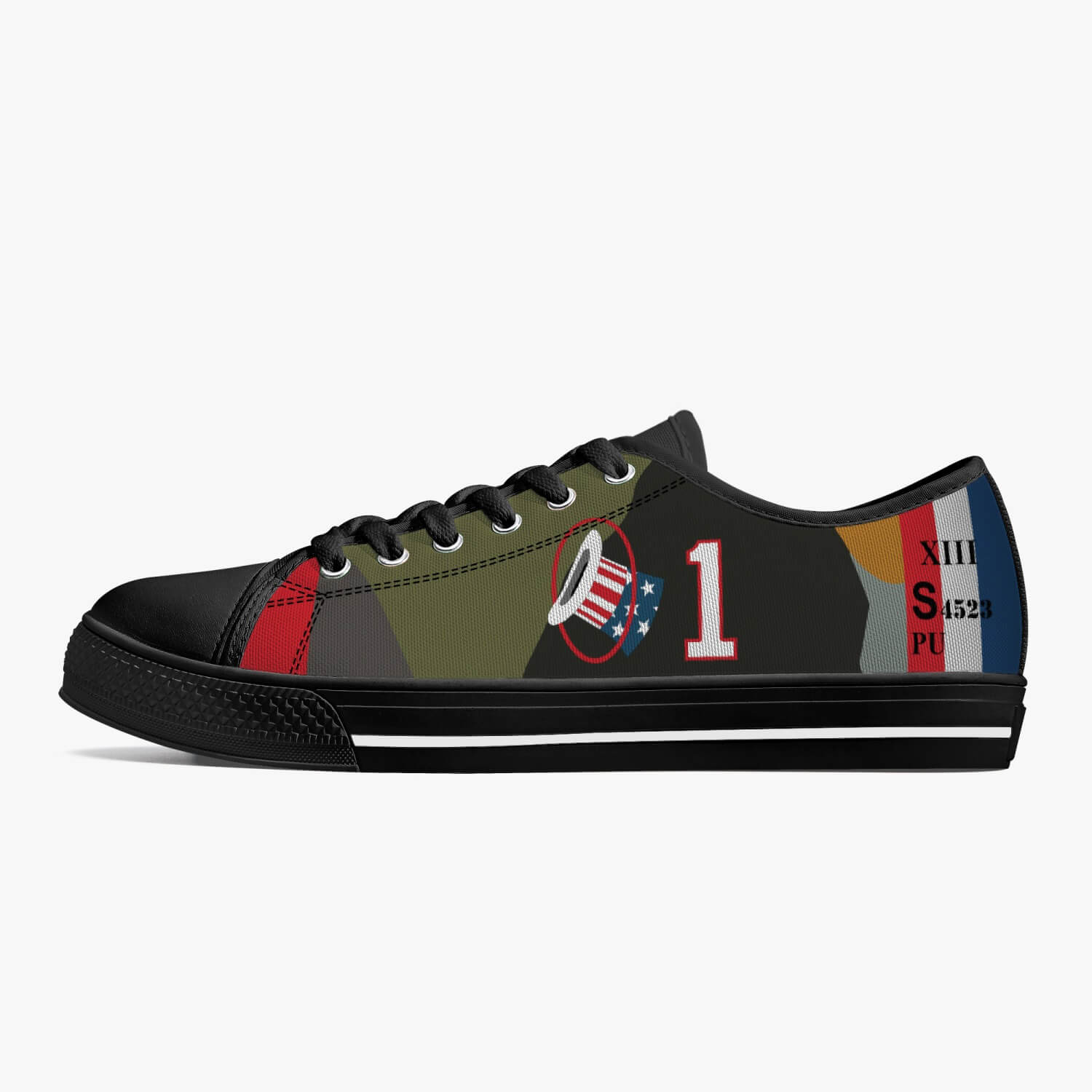 SPAD XIII of Capt. Eddie Rickenbacker Low Top Canvas Shoes - I Love a Hangar