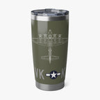 B-17 "Meat Hound" Inspired 20oz (590ml) Stainless Steel Tumbler - I Love a Hangar