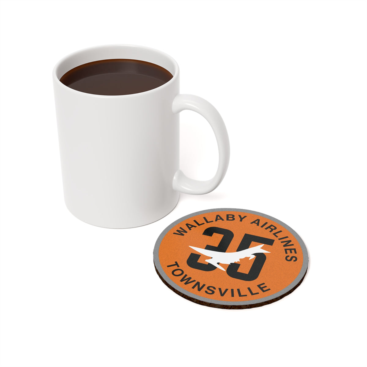 35 Squadron "Wallaby Airlines" Cork Back Coaster - I Love a Hangar