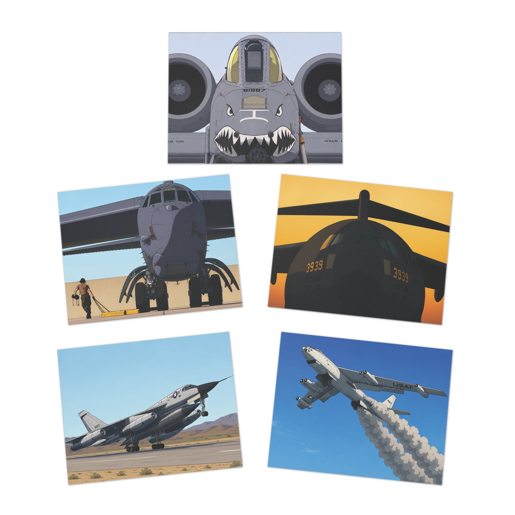 US Air Force Aircraft Multi-Design Greeting Cards (5-Pack)