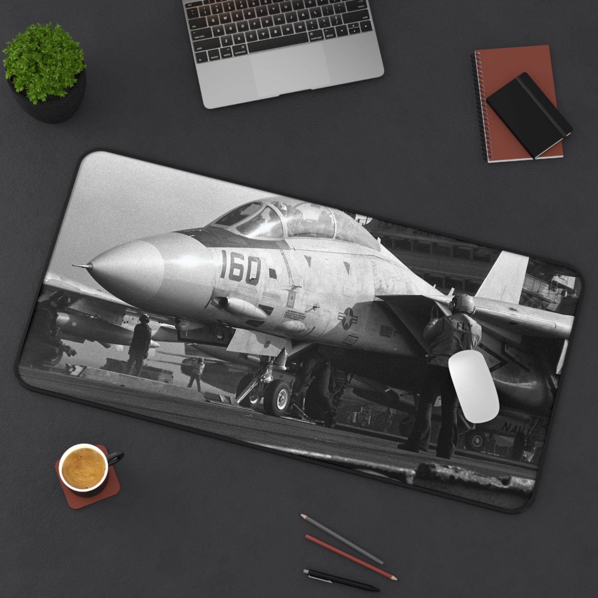 F-14 "Tomcat" About To Launch Desk Mat - I Love a Hangar