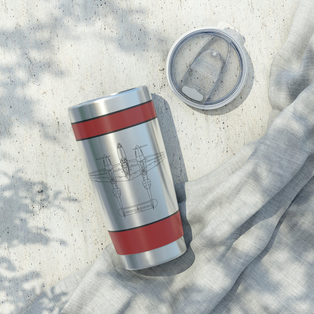 P-38 "Pudgy (V)" Inspired 20oz (590ml) Stainless Steel Tumbler - I Love a Hangar