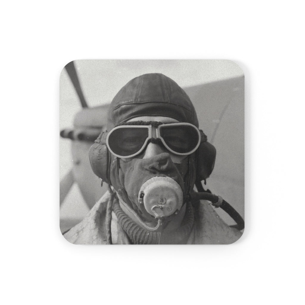 WWII Fighter Pilot Cork Back Coaster - I Love a Hangar