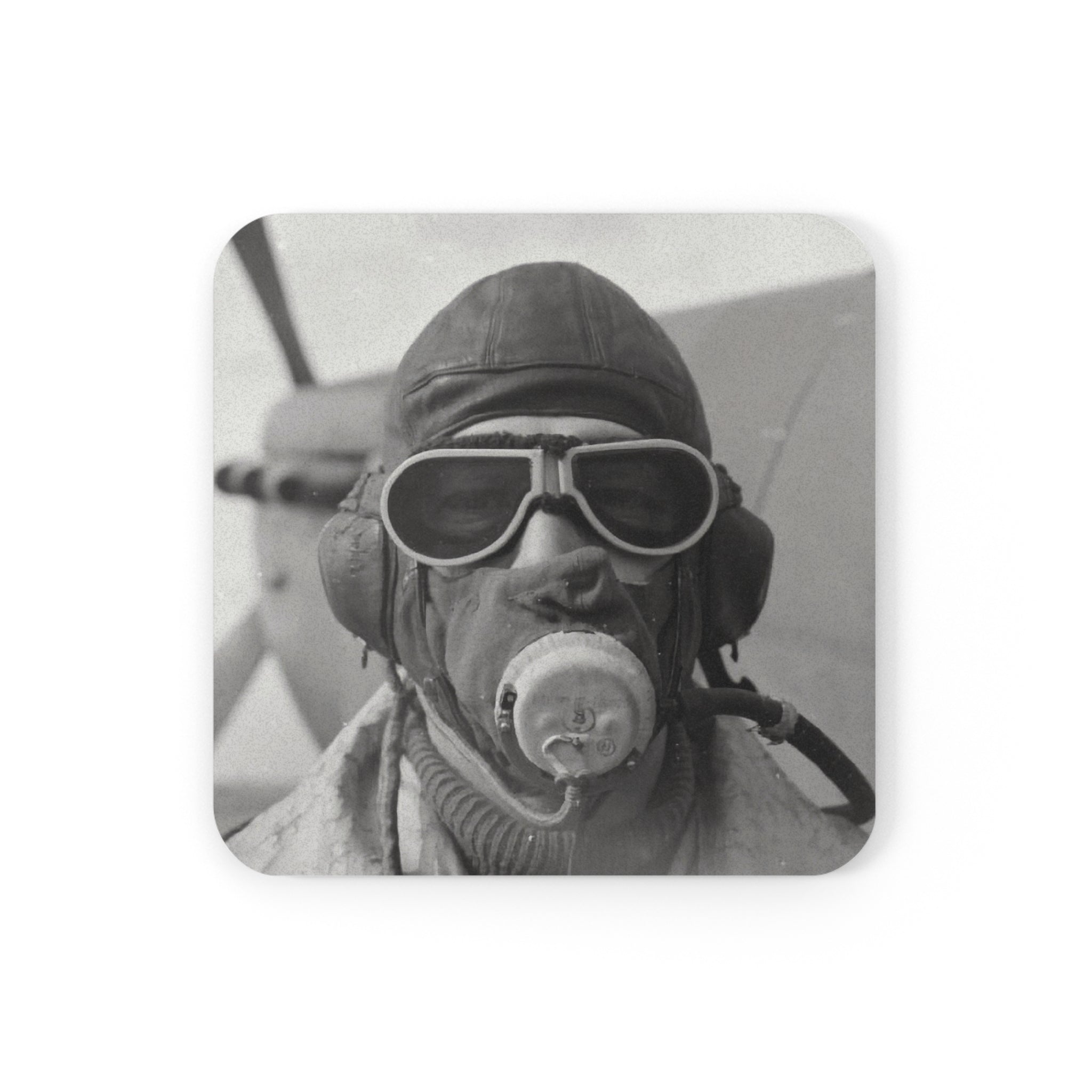 WWII Fighter Pilot Cork Back Coaster