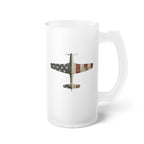 P-51 Mustang Frosted Glass 16oz (473ml) Beer Mug - I Love a Hangar