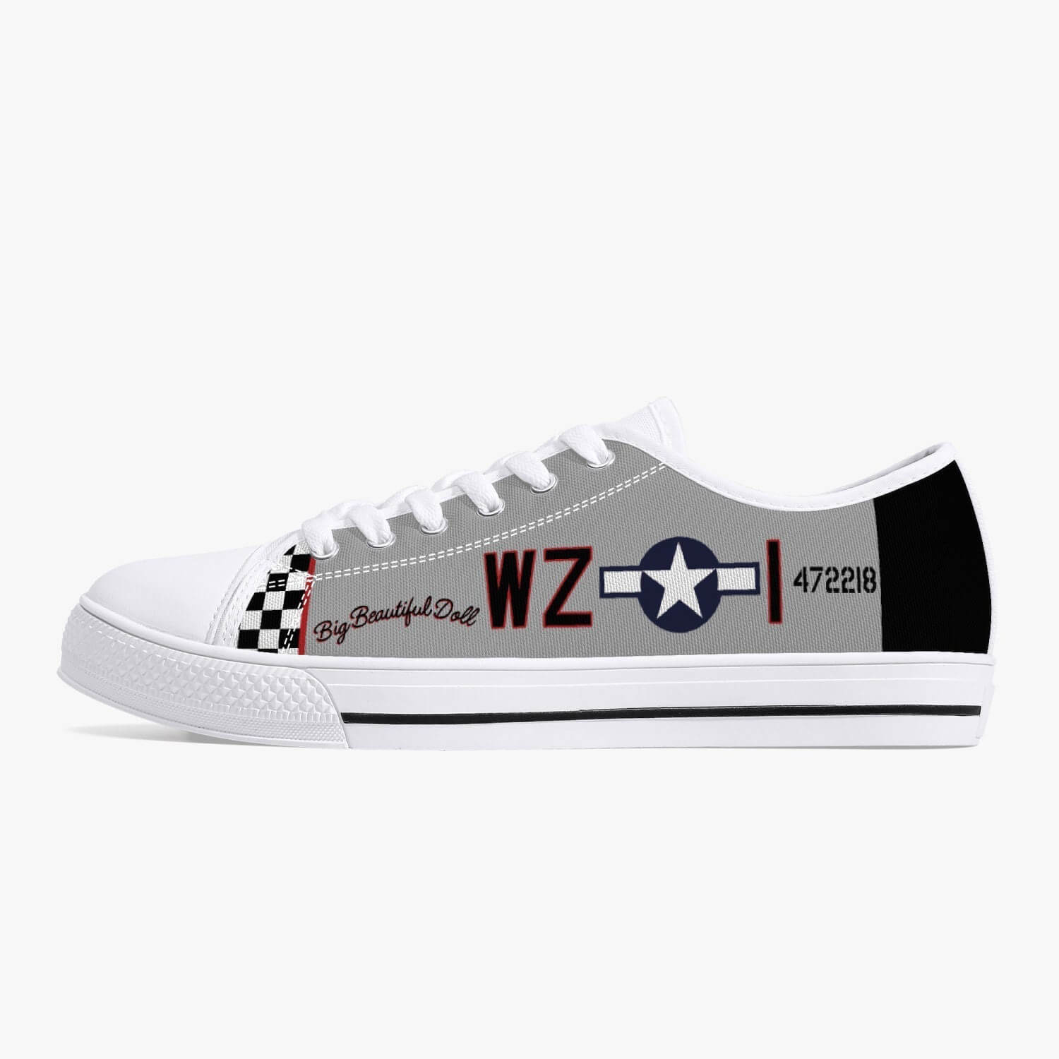 P-51 "Big Beautiful Doll" Low Top Canvas Shoes - I Love a Hangar