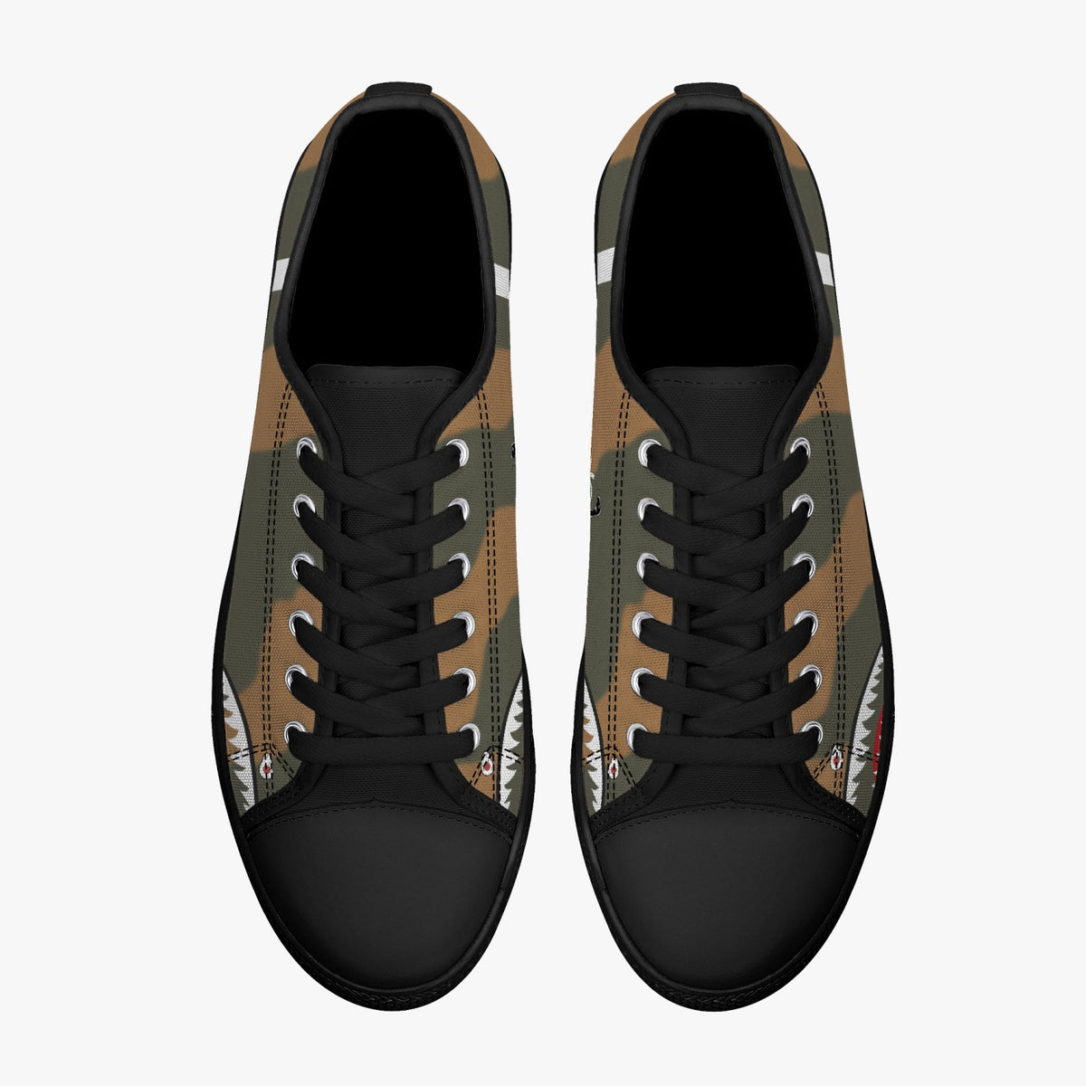 P-40 "White #21" of Pappy Boyington Low Top Canvas Shoes - I Love a Hangar