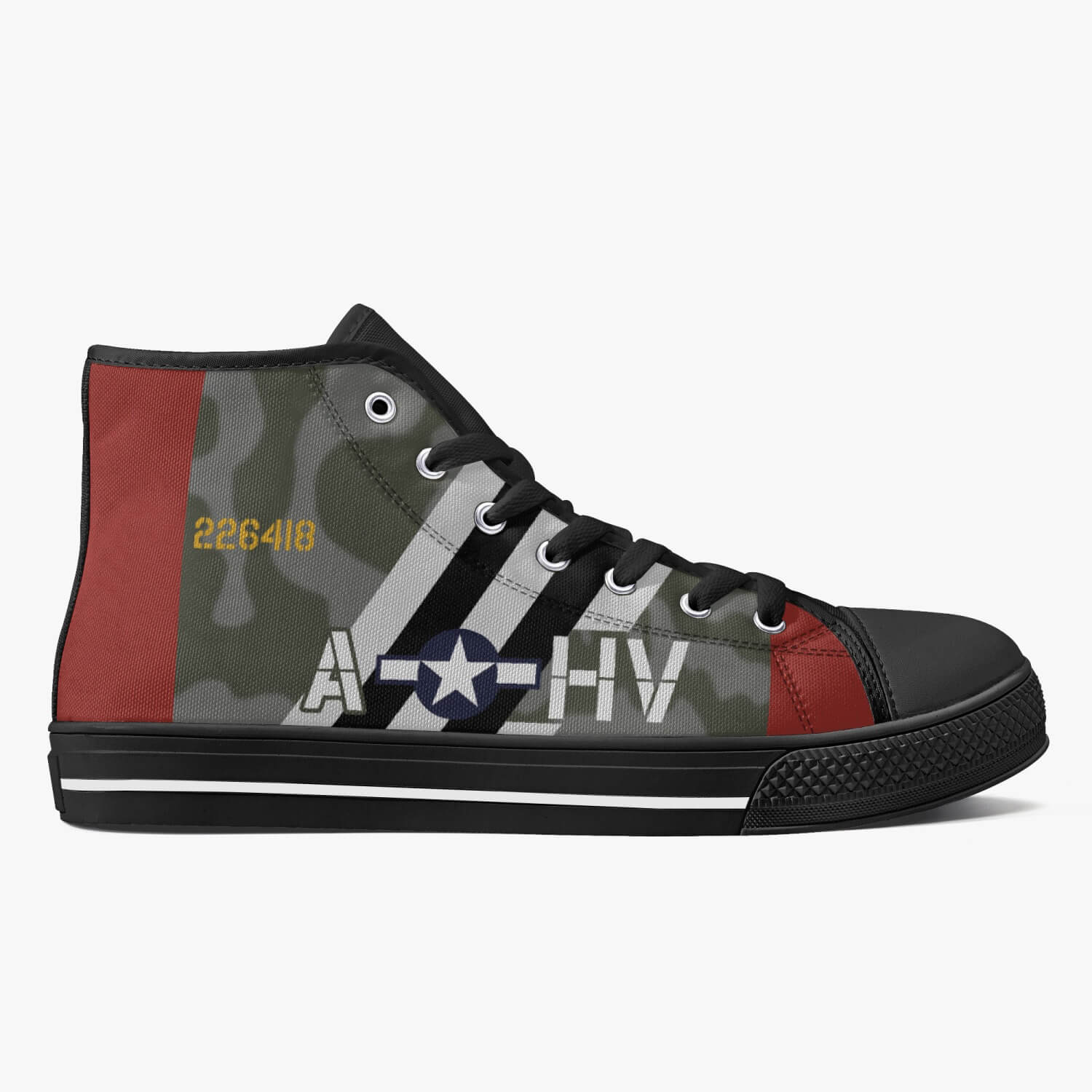 P-47 "HV-A" of Francis "Gabby" Gabreski High Top Canvas Shoes - I Love a Hangar