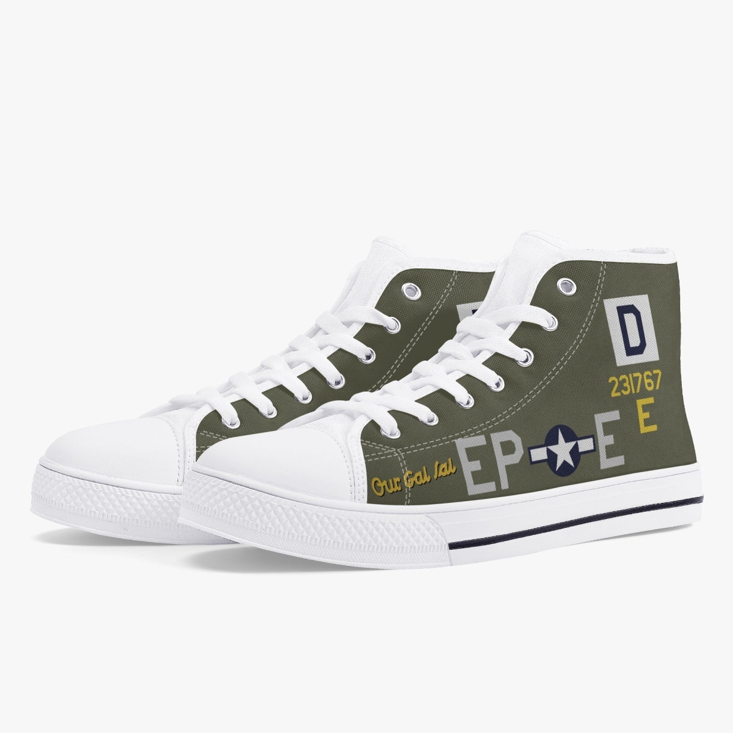 B-17 "Our Gal Sal" High Top Canvas Shoes - I Love a Hangar