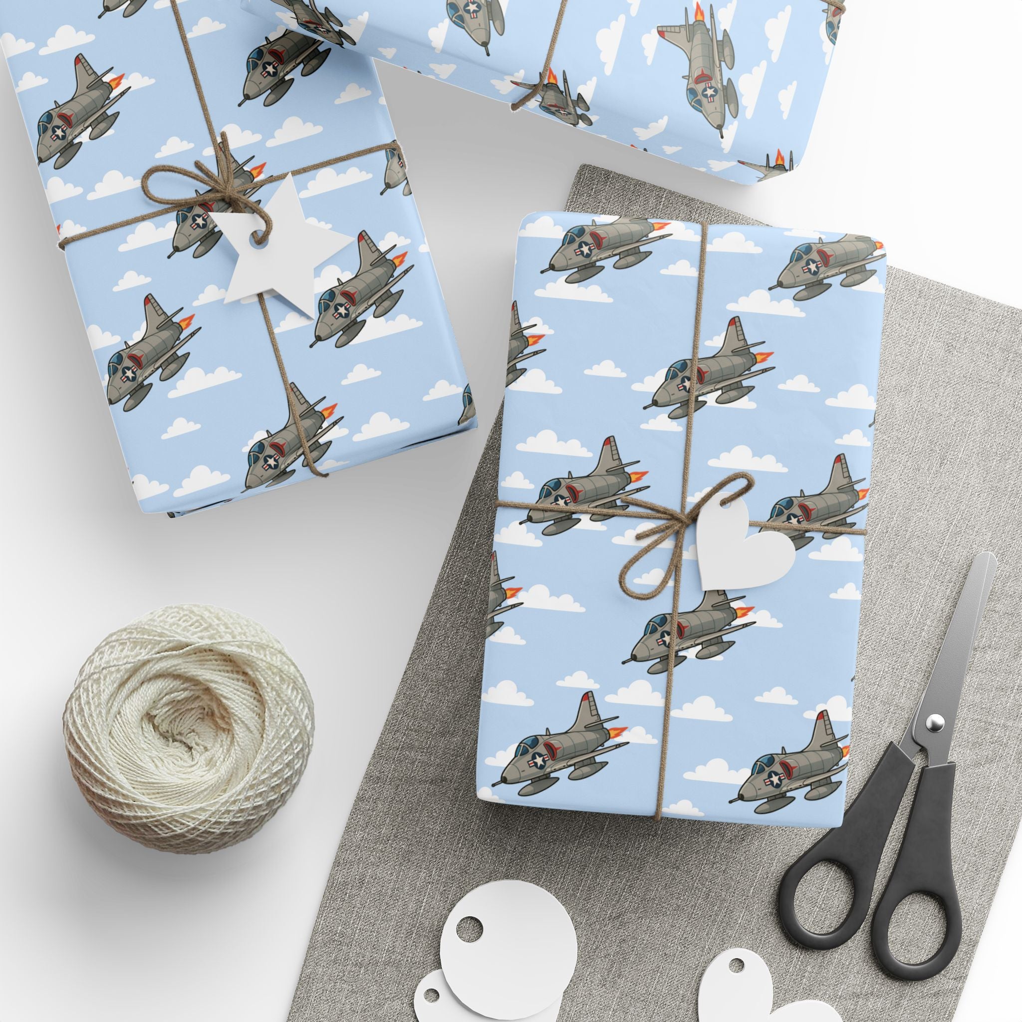 A-4 Skyhawk Wrapping Paper -  Sky Blue