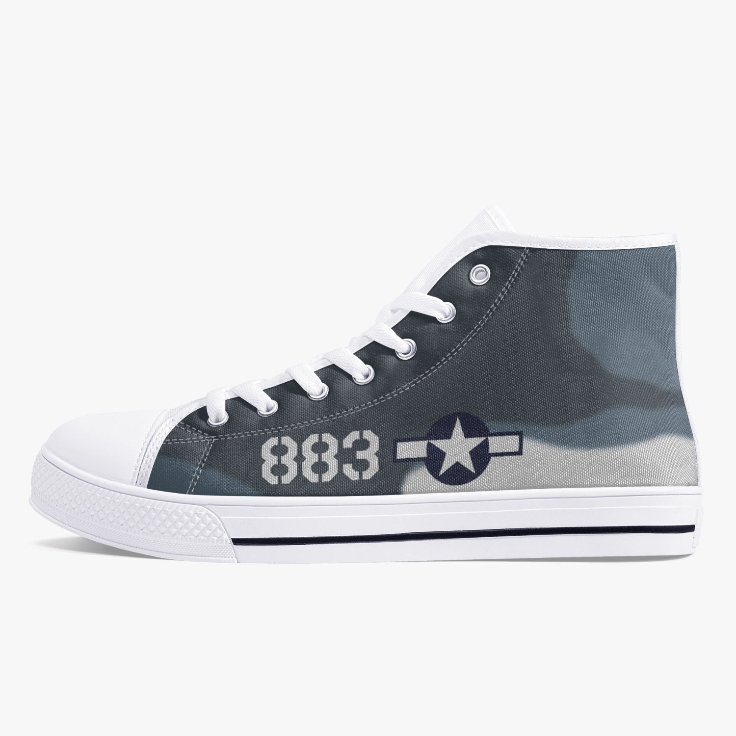 F4U Corsair "White 883" High  Top Canvas Shoes - I Love a Hangar