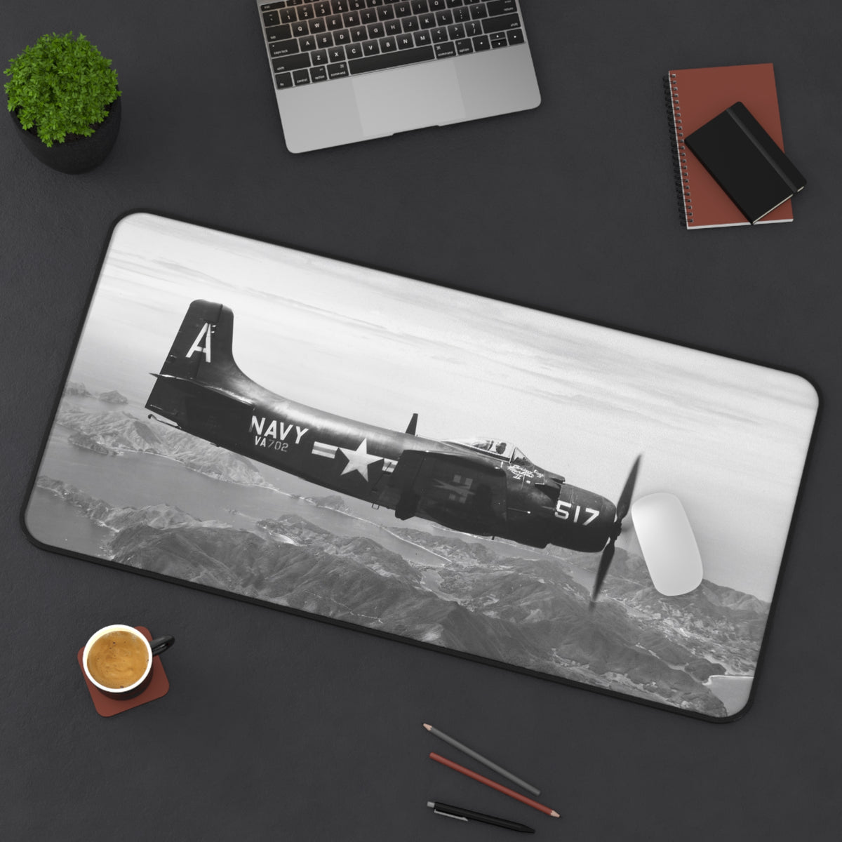 AD-2 Skyraider Desk Mat - I Love a Hangar