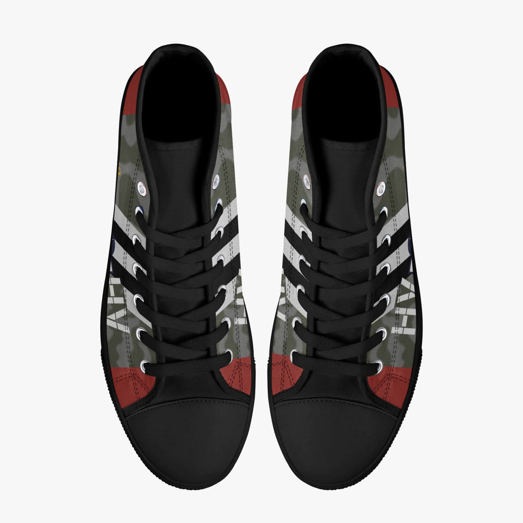 P-47 "HV-A" of Francis "Gabby" Gabreski High Top Canvas Shoes - I Love a Hangar