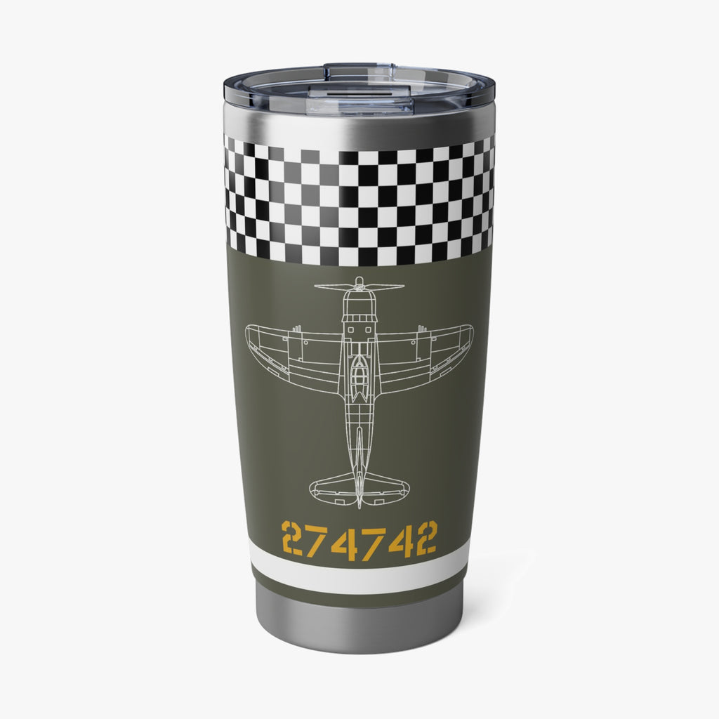 P-47 "War Eagle Snafu" Inspired 20oz (590ml) Stainless Steel Tumbler - I Love a Hangar