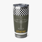 P-47 "War Eagle Snafu" Inspired 20oz (590ml) Stainless Steel Tumbler - I Love a Hangar