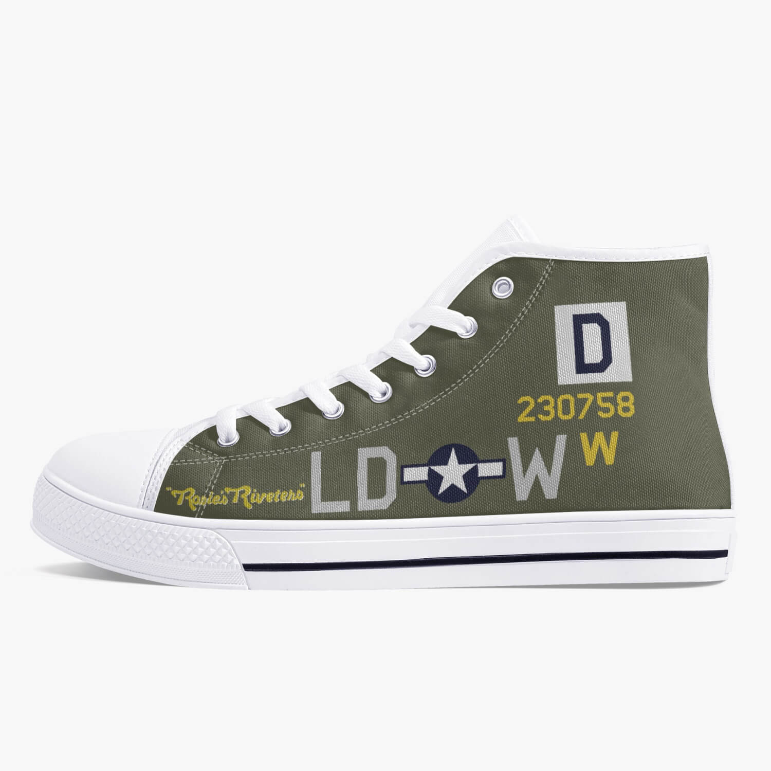 B-17 "Rosie's Riveters" High Top Canvas Shoes - I Love a Hangar