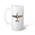 P-51 Mustang Frosted Glass 16oz (473ml) Beer Mug - I Love a Hangar