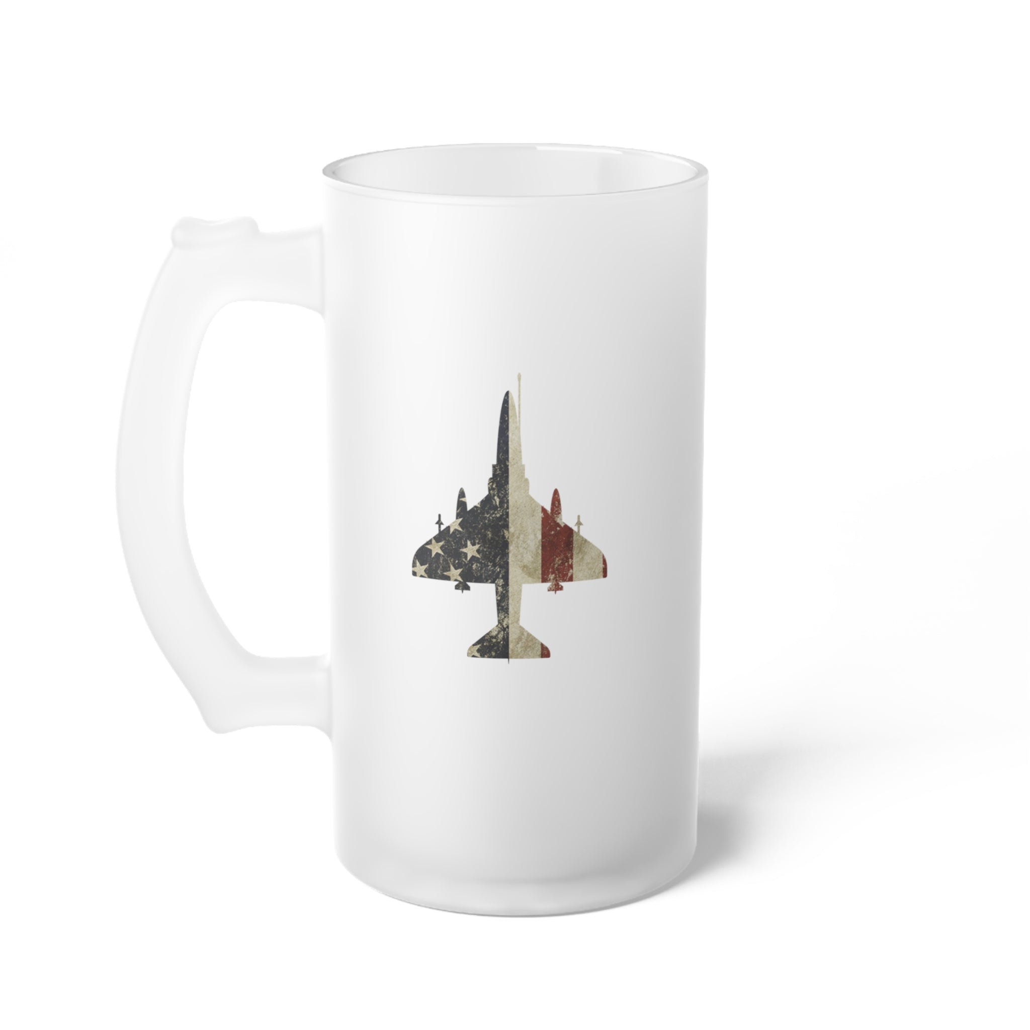 A-4 Skyhawk Frosted Glass 16oz (473ml) Beer Mug - I Love a Hangar