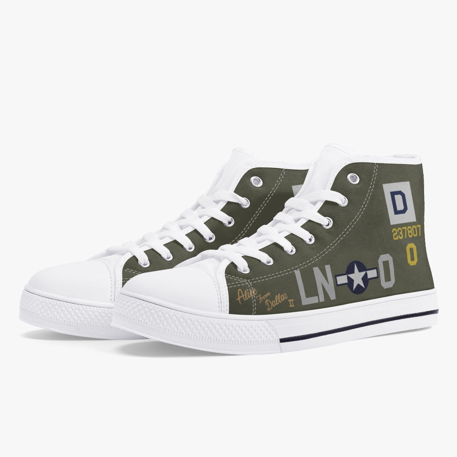 B-17 "Alice from Dallas II" High Top Canvas Shoes - I Love a Hangar