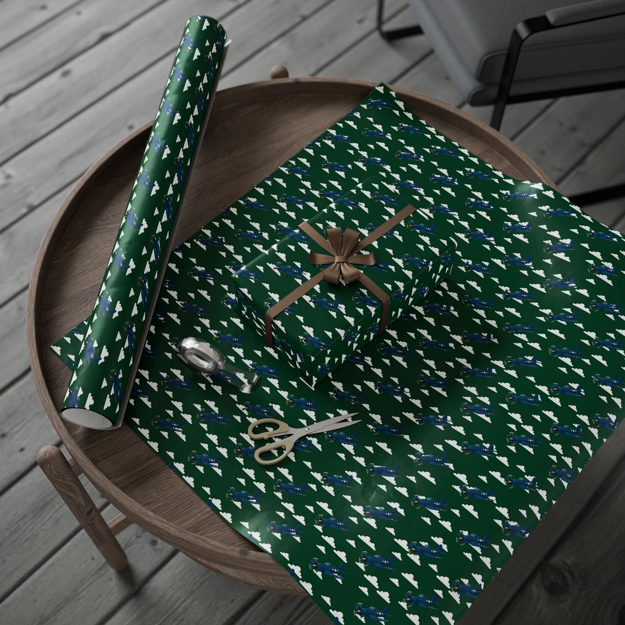 F4U Corsair Wrapping Paper - Green - I Love a Hangar
