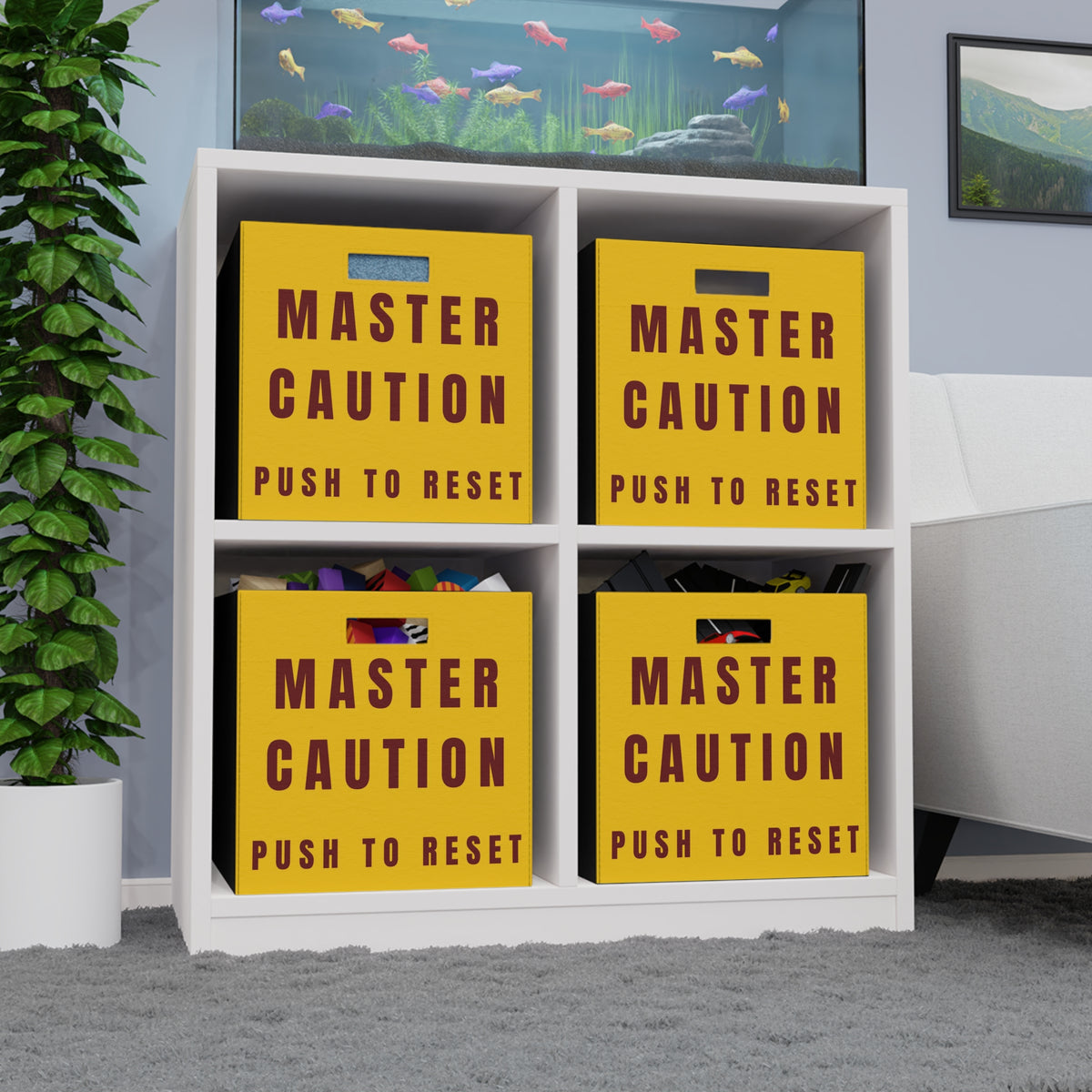 Master Caution - Push to Reset Felt Storage Box - I Love a Hangar