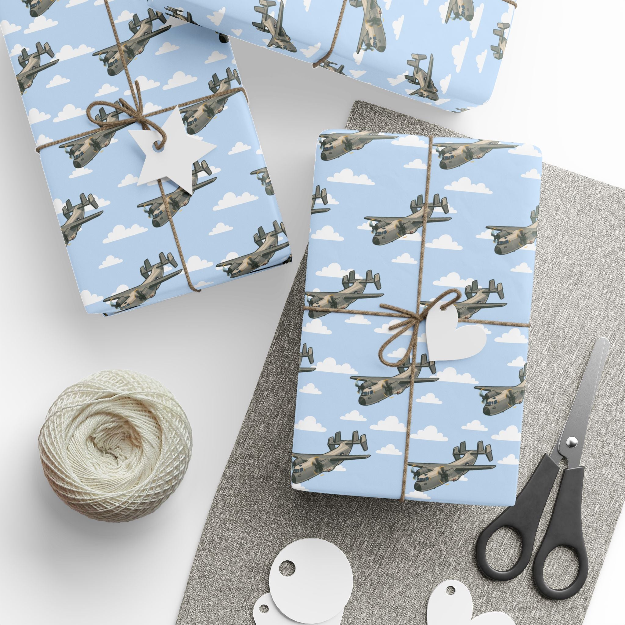 C-2 Greyhound Wrapping Paper -  Sky Blue