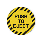 "Push To Eject" (Yellow) Cap Cork Back Coaster - I Love a Hangar