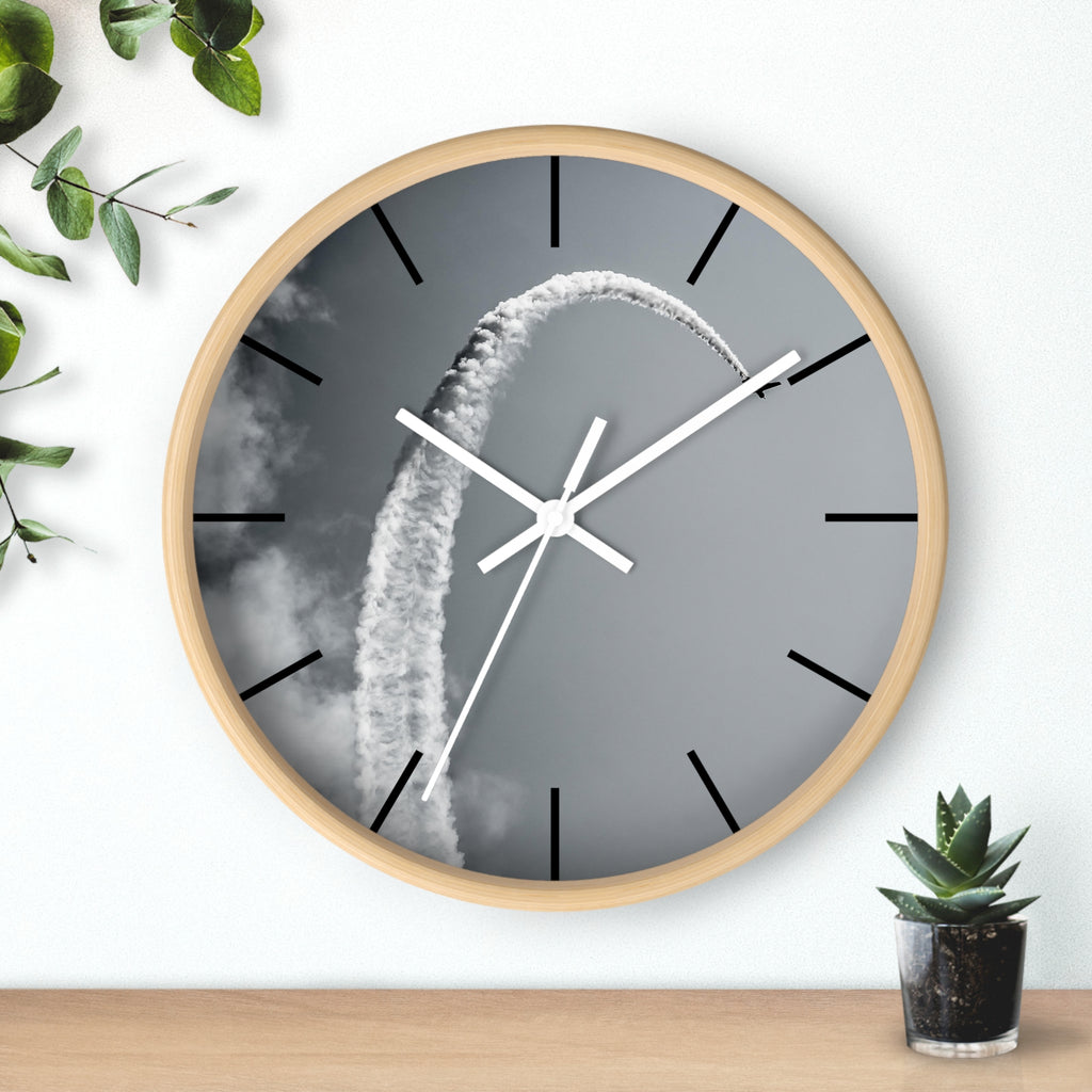 Black & White Wall Aerobatic Clock - I Love a Hangar