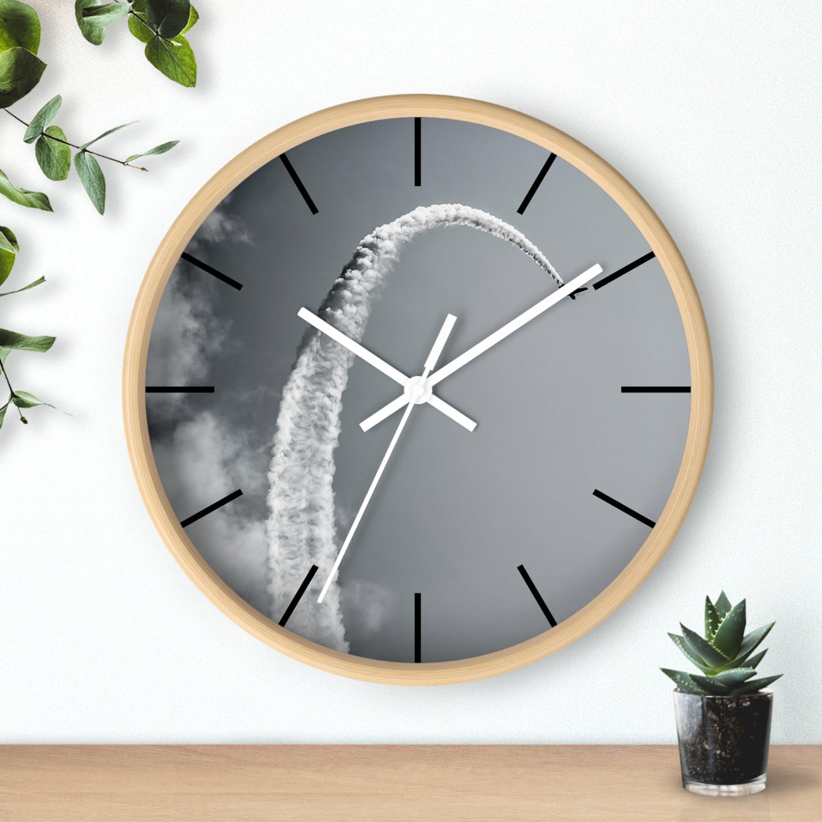 Black & White Wall Aerobatic Clock - I Love a Hangar