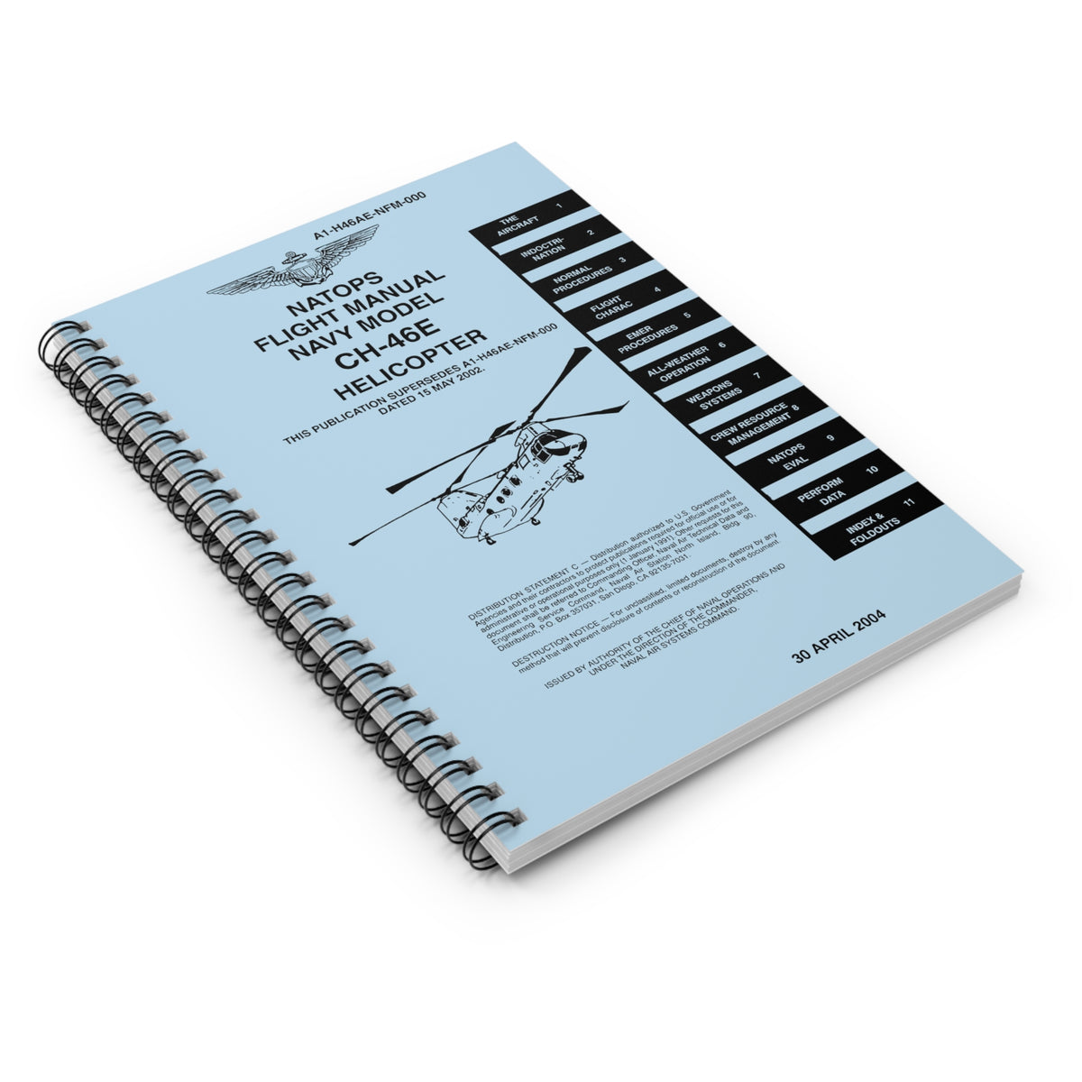CH-46 Sea Knight NATOPS Inspired Spiral Notebook