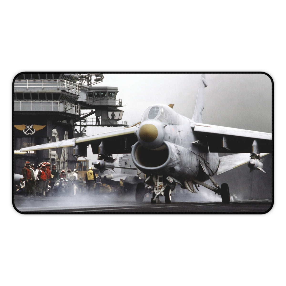 A-7 Corsair II About To Launch Desk Mat - I Love a Hangar