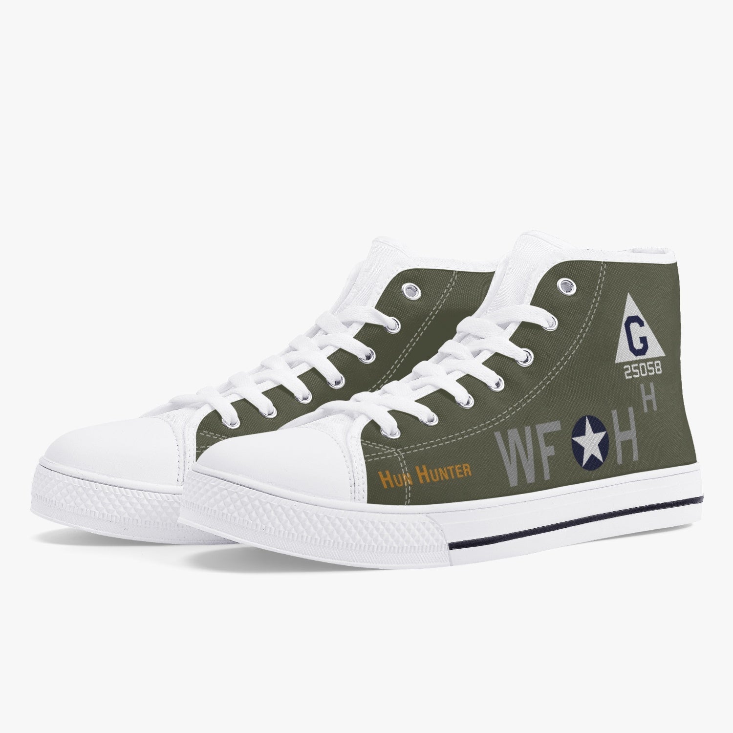 B-17 "Hun Hunter" High Top Canvas Shoes - I Love a Hangar