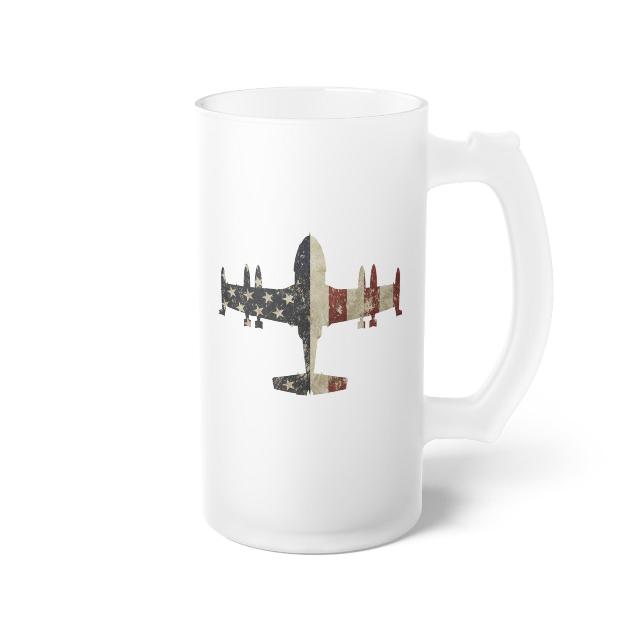 A-37 Dragonfly Frosted Glass 16oz (473ml) Beer Mug - I Love a Hangar