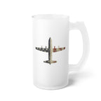 C-130 Hercules Frosted Glass 16oz (473ml) Beer Mug - I Love a Hangar