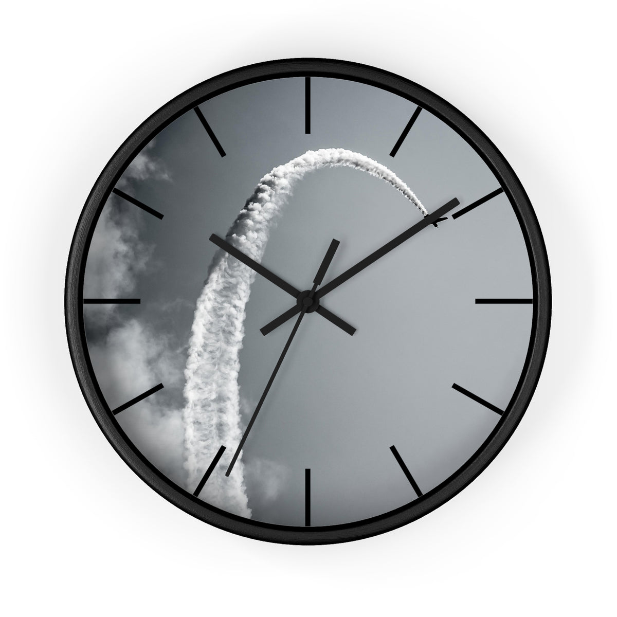 Black & White Wall Aerobatic Clock - I Love a Hangar