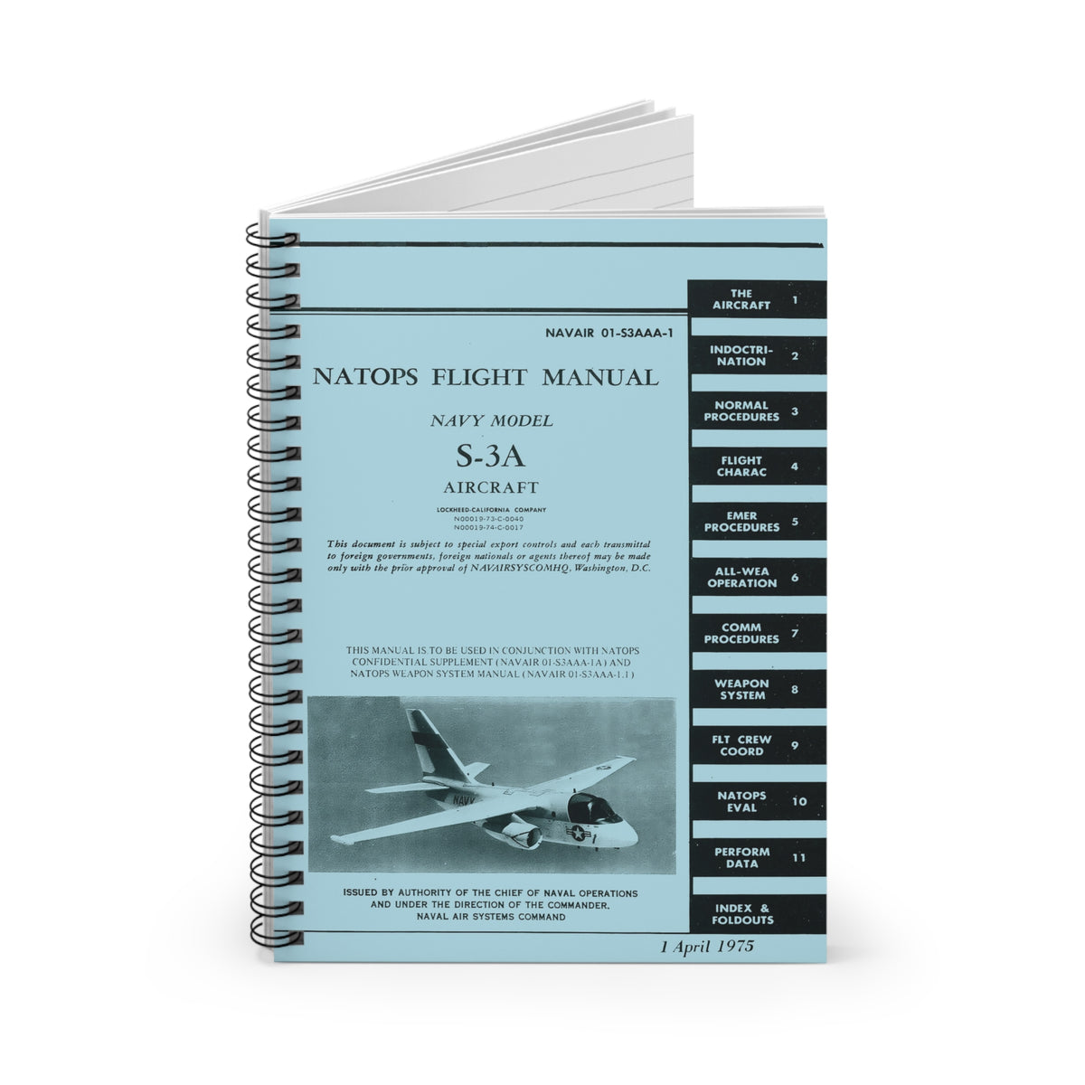 S-3 Viking NATOPS Inspired Spiral Notebook - I Love a Hangar