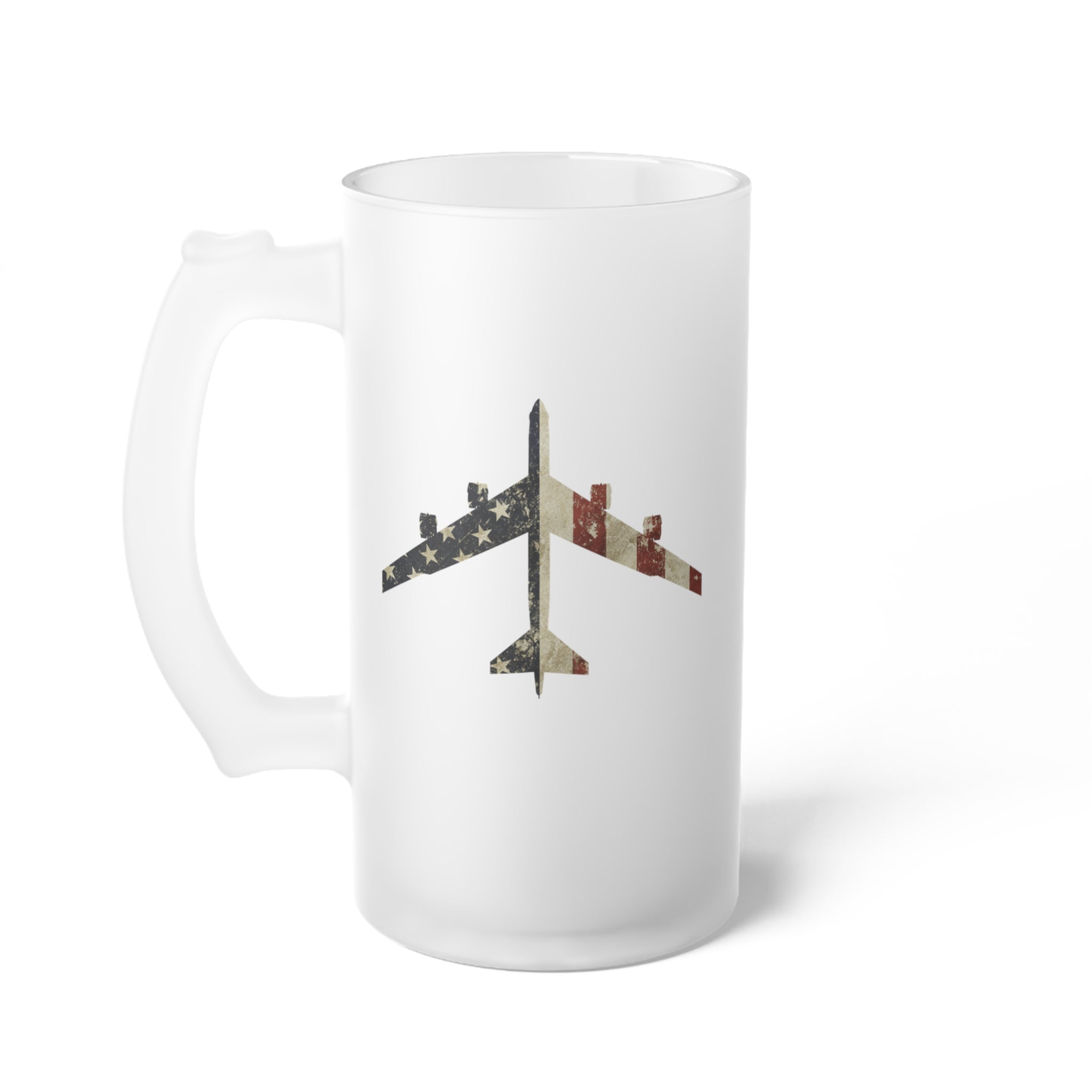 B-52 Stratofortress Frosted Glass 16oz (473ml) Beer Mug - I Love a Hangar