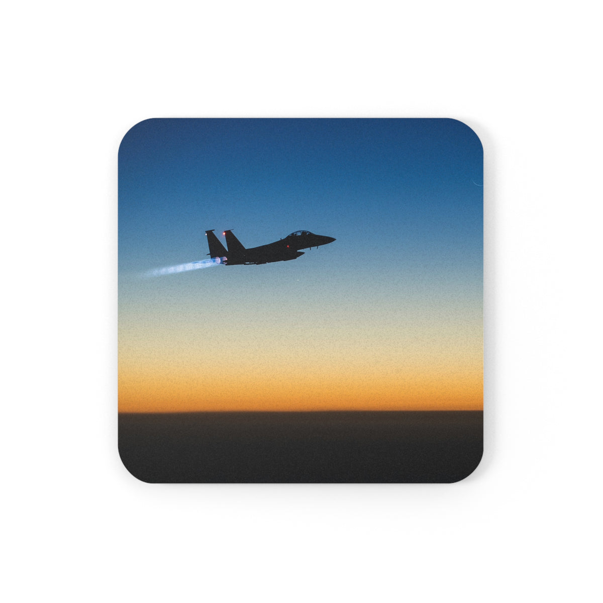 F-15 Sunset Cork Back Coaster - I Love a Hangar