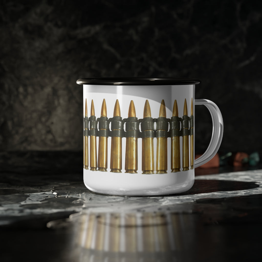 WWII .50 Cal Ammo Belt Enamel Mug - I Love a Hangar