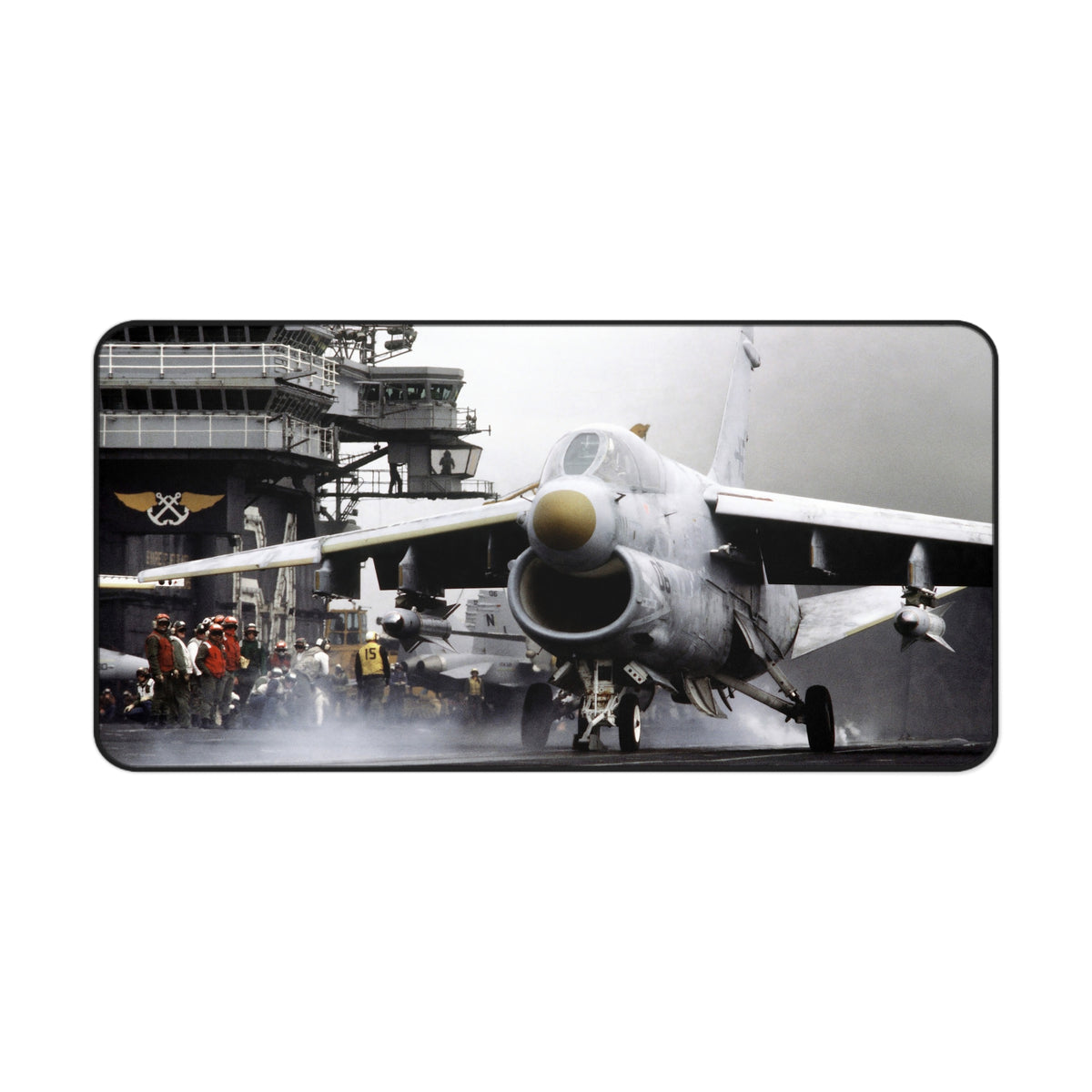 A-7 Corsair II About To Launch Desk Mat - I Love a Hangar