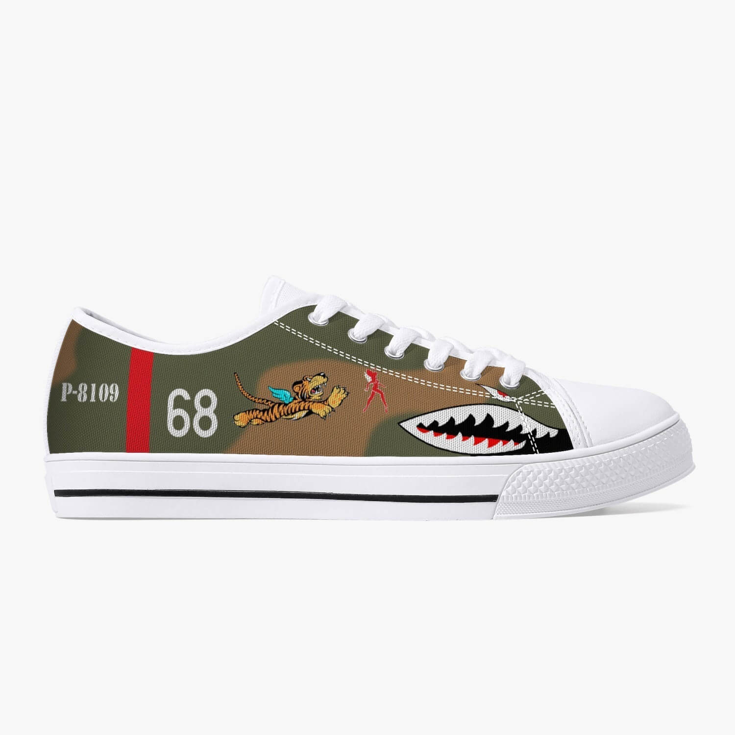 P-40 "White 68" of Charles Older Low Top Canvas Shoes - I Love a Hangar